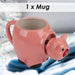 Shaking Pig Wobble Mug Funny Hot Drink Cup Pink - 11cm x 10cm