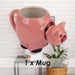Shaking Pig Wobble Mug Funny Hot Drink Cup Pink - 11cm x 10cm