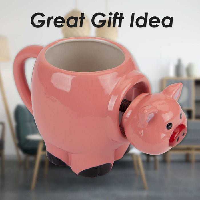 Shaking Pig Wobble Mug Funny Hot Drink Cup Pink - 11cm x 10cm