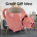 Shaking Pig Wobble Mug Funny Hot Drink Cup Pink - 11cm x 10cm