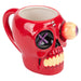Shaking Skull Wobble Mug Funny Hot Drink Cup Red - 12cm x 10cm