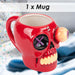 Shaking Skull Wobble Mug Funny Hot Drink Cup Red - 12cm x 10cm
