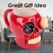 Shaking Skull Wobble Mug Funny Hot Drink Cup Red - 12cm x 10cm