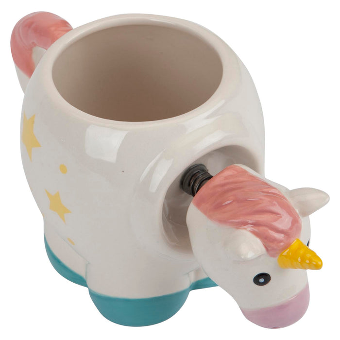 Shaking Unicorn Wobble Mug Funny Hot Drink Cup White - 11cm x 10cm