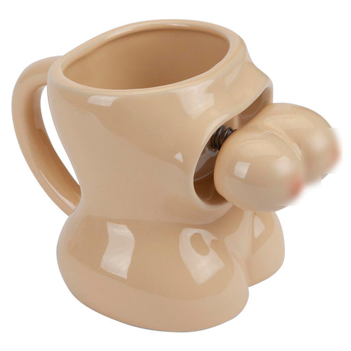 Shaking Boobs Wobble Mug Funny Hot Drink Cup Beige - 12cm x 10cm