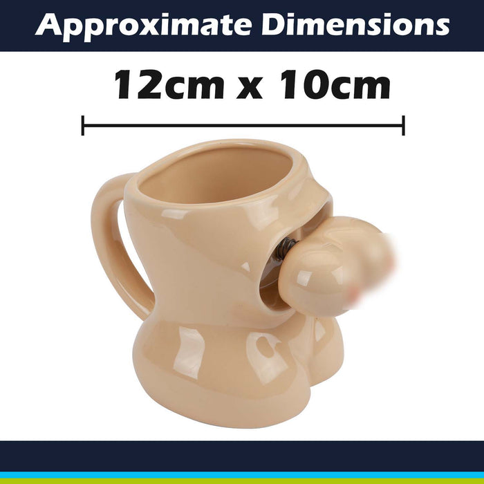 Shaking Boobs Wobble Mug Funny Hot Drink Cup Beige - 12cm x 10cm