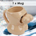 Shaking Boobs Wobble Mug Funny Hot Drink Cup Beige - 12cm x 10cm