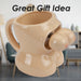 Shaking Boobs Wobble Mug Funny Hot Drink Cup Beige - 12cm x 10cm