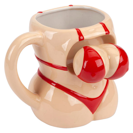 Shaking Bikini Wobble Mug Funny Hot Drink Cup Beige - 12cm x 14cm