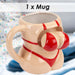 Shaking Bikini Wobble Mug Funny Hot Drink Cup Beige - 12cm x 14cm