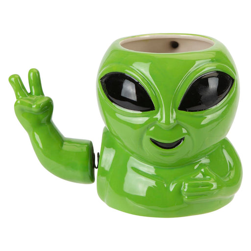 Shaking Alien Wobble Mug Funny Hot Drink Cup Green - 12cm x 15cm