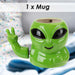 Shaking Alien Wobble Mug Funny Hot Drink Cup Green - 12cm x 15cm