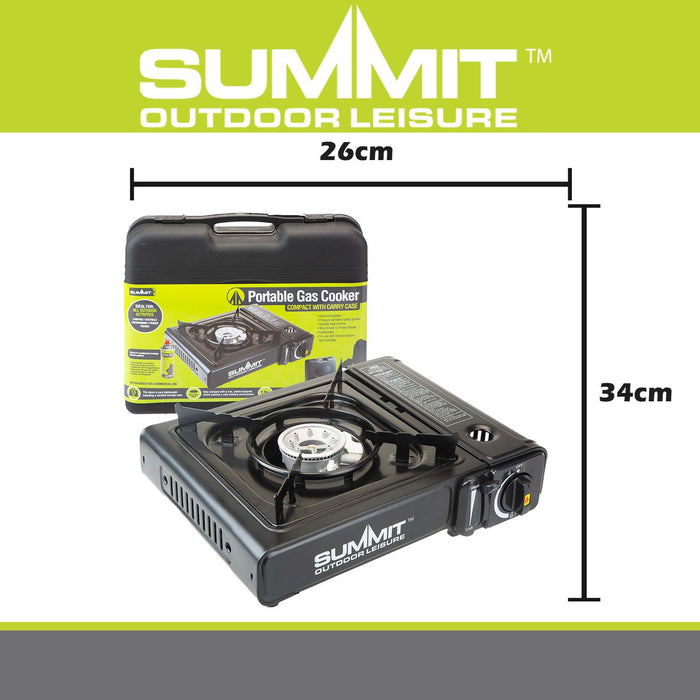 Portable Gas Stove Electronic Ignition Wind Sheild Black