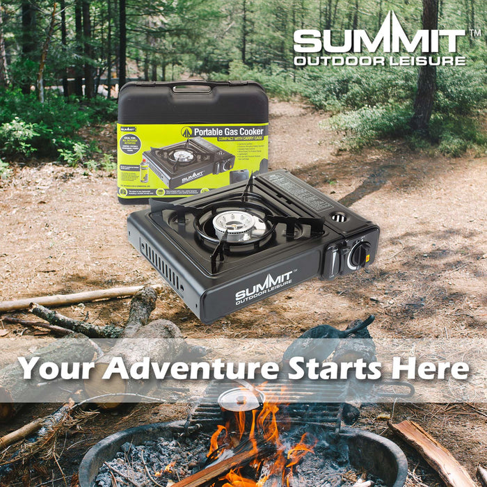 Portable Gas Stove Electronic Ignition Wind Sheild 34cm x 26cm Black X 1
