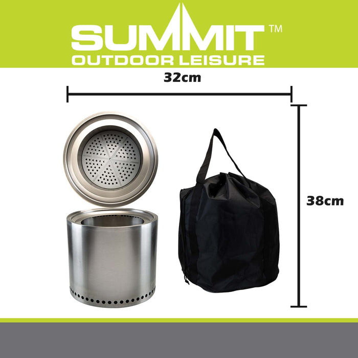 Smokeless Firepit Heat Resistant Base Portable 38cm x 32cm Silver X 1