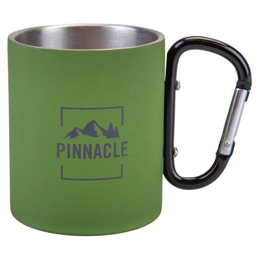Carabiner Handle Mug Classic Style Rubberised Finish Green
