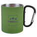 Carabiner Handle Mug Classic Style Rubberised Finish Green
