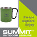 Carabiner Handle Mug Classic Style Rubberised Finish Green