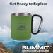 Carabiner Handle Mug Classic Style Rubberised Handle Finish 11cm x 9cm Green X 1