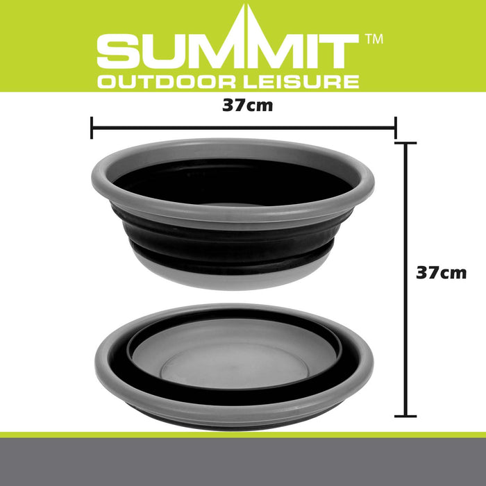 Large Bowl 7L Capacity Pop Up Collapsible Easy Storage 37cm x 37cm Grey X 1