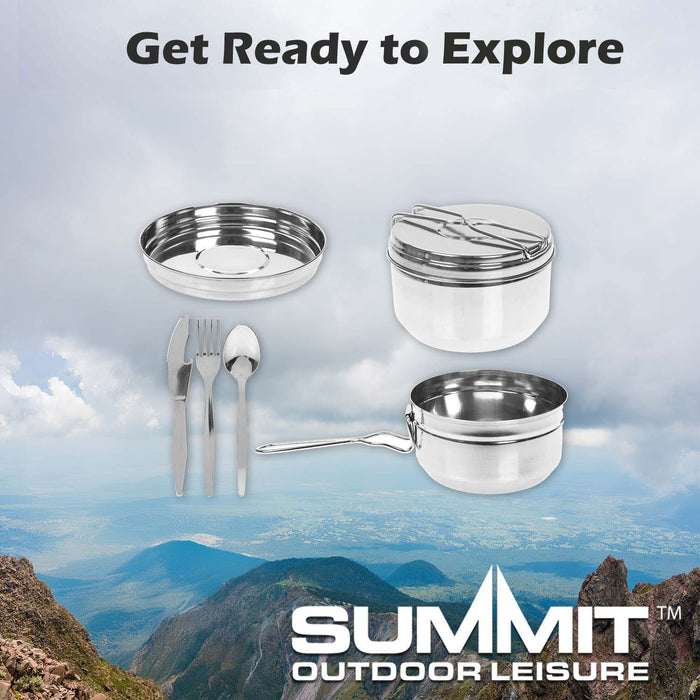 Tiffin Tin Stainless Steel Sectioned Hot Cold Food 16cm x 16cm 6 Piece Set