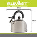 2Ltr Kettle In Stainless Steel Compact Water Heater 18cm x 21cm Silver X 1