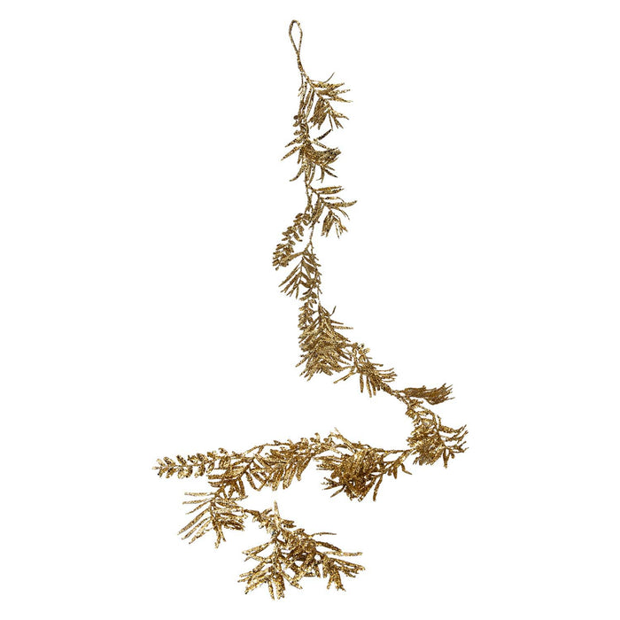 Christmas Glitter Leaves Garland Decoration 150cm x 15cm Gold X 1