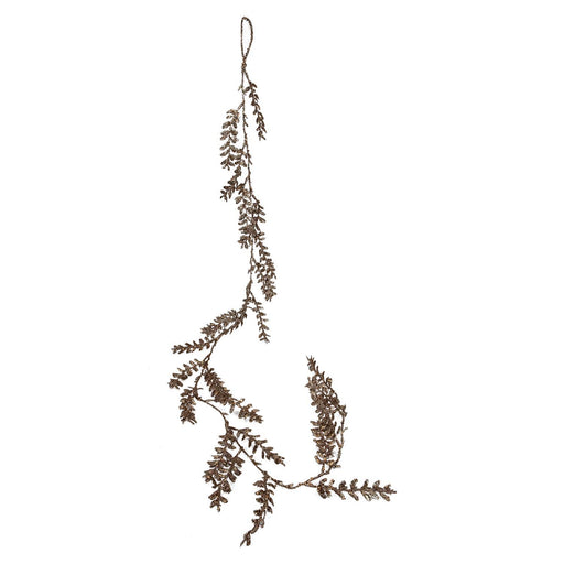 Christmas Glitter Leaves Garland Decoration 150cm x 8cm Cream X 1