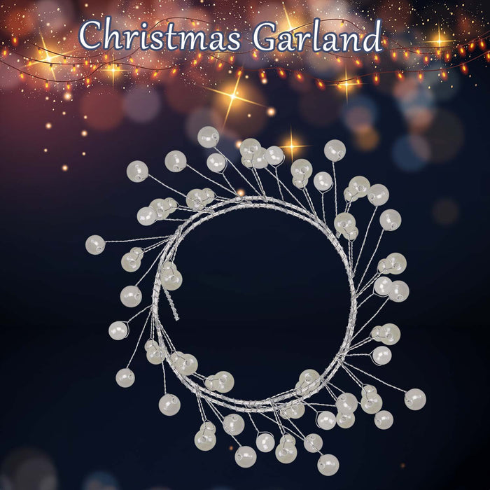 Christmas Pearl Garland Decoration 100cm x 3cm Cream X 1