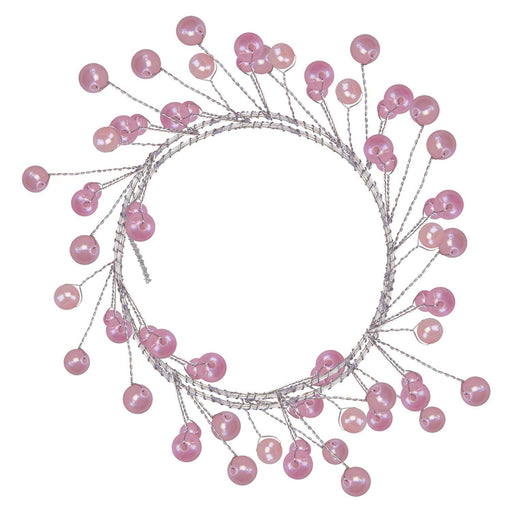 Christmas Pearl Garland Decoration 100cm x 3cm Pink X 1
