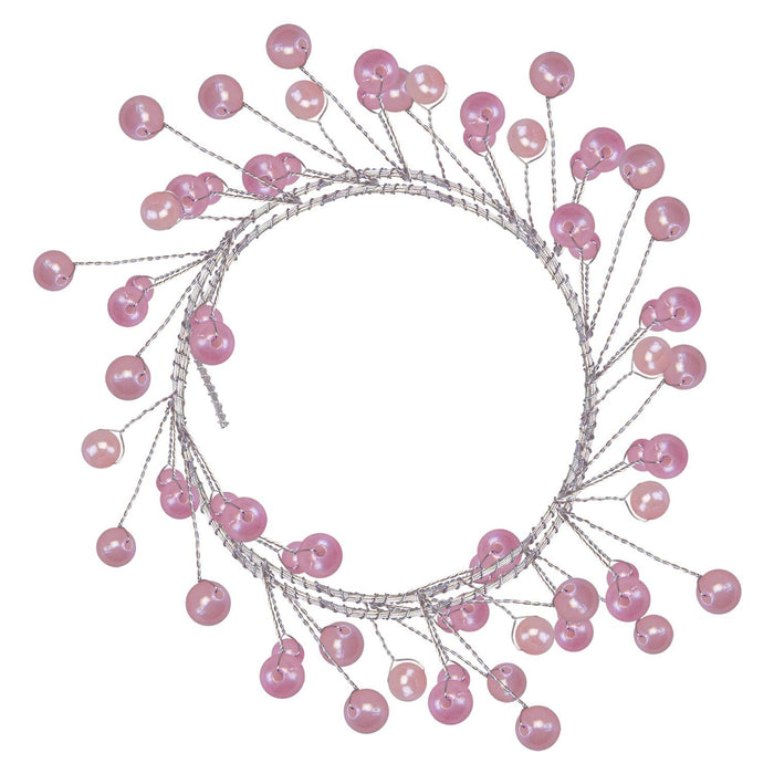 Christmas Pearl Garland Decoration 100cm x 3cm Pink X 1