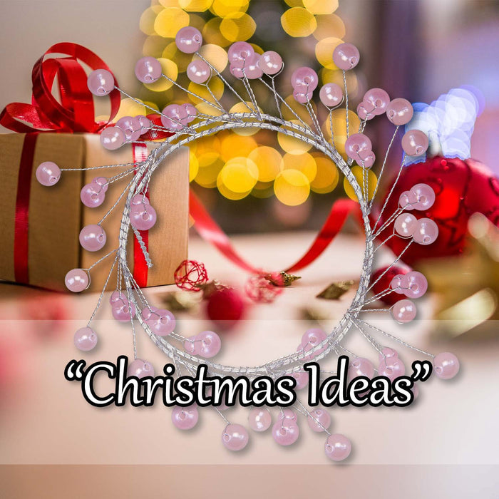 Christmas Pearl Garland Decoration 100cm x 3cm Pink X 1