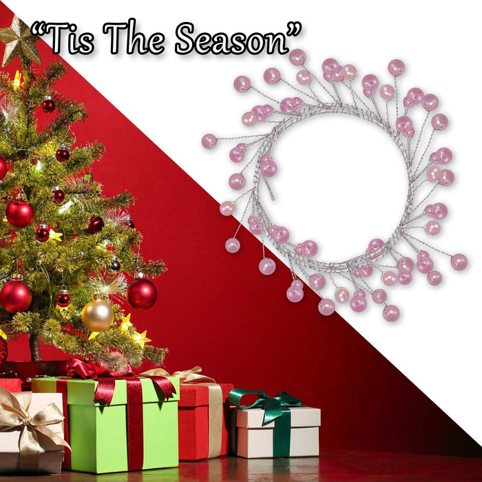 Christmas Pearl Garland Decoration 100cm x 3cm Pink X 1