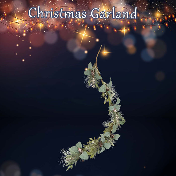 Christmas Garland Decoration 130cm x 22cm Cream X 1