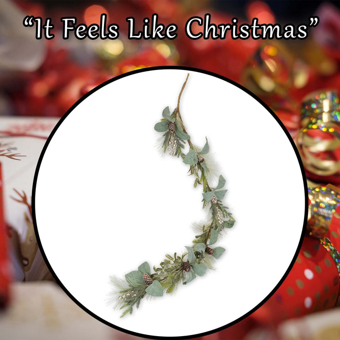 Christmas Garland Decoration 130cm x 22cm Cream X 1