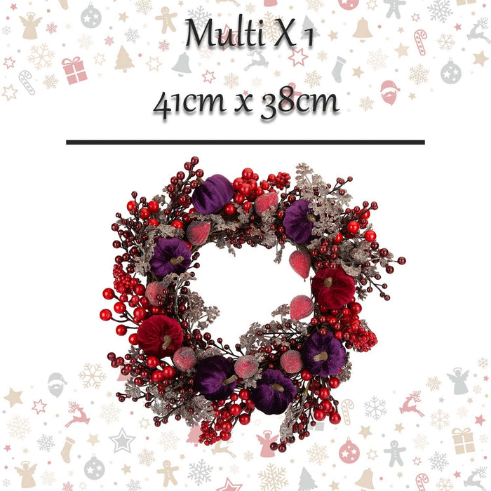 Christmas Wreath Decoration 41cm x 38cm Multi X 1