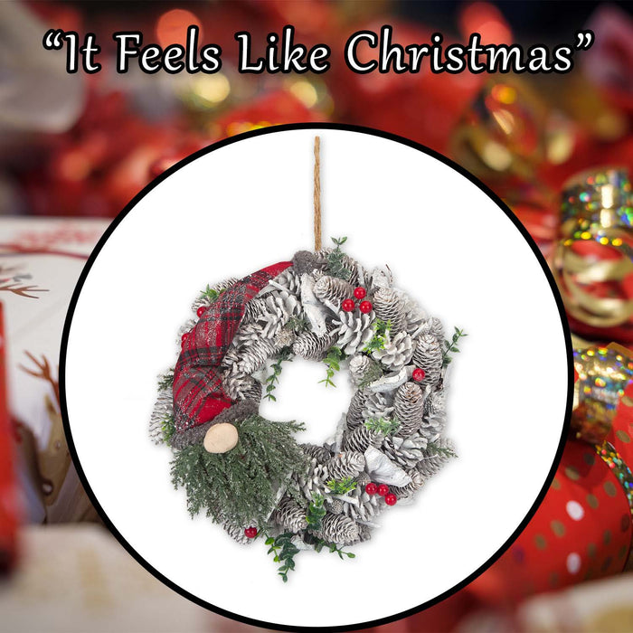 Christmas Wreath Decoration 37cm x 37cm Green X 1