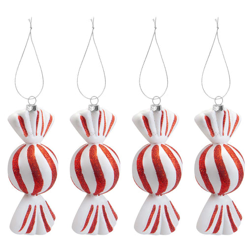 Christmas Candy Hanging Decoration 17cm x 24cm Red X 4