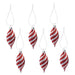 Christmas Teardrop Hanging Decoration 11cm x 12cm Red X 6