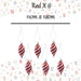 Christmas Teardrop Hanging Decoration 11cm x 12cm Red X 6