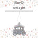Christmas Carriage Hanging Decoration 11cm x 5cm Silver X 1