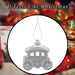 Christmas Carriage Hanging Decoration 11cm x 5cm Silver X 1
