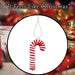 Christmas Knitted Candy Cane Hanging Decoration 25cm x 8cm Red X 1