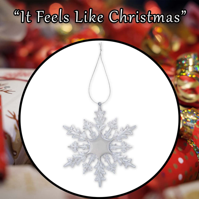 Christmas Snowflake Hanging Decoration 21cm x 20cm Silver X 1