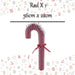 Christmas Candy Cane Hanging with Hanging Loop 56cm x 22cm Red X 1