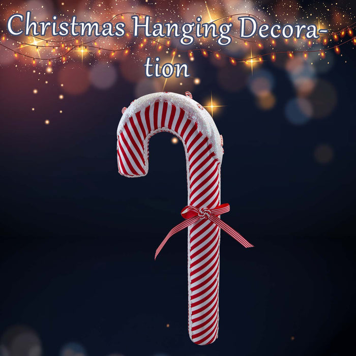 Christmas Candy Cane Hanging with Hanging Loop 56cm x 22cm Red X 1