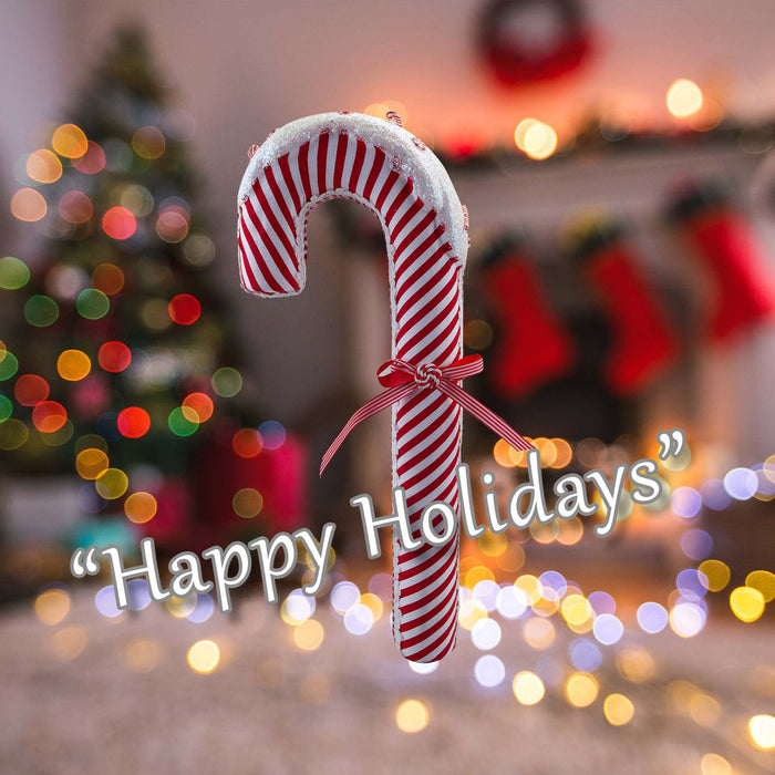 Christmas Candy Cane Hanging with Hanging Loop 56cm x 22cm Red X 1