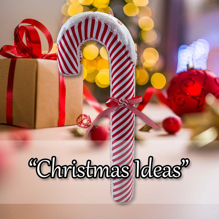 Christmas Candy Cane Hanging with Hanging Loop 56cm x 22cm Red X 1