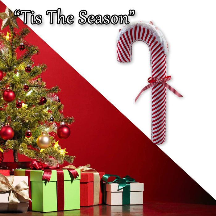 Christmas Candy Cane with Hanging Loop Decoration 56cm x 22cm Red X 1