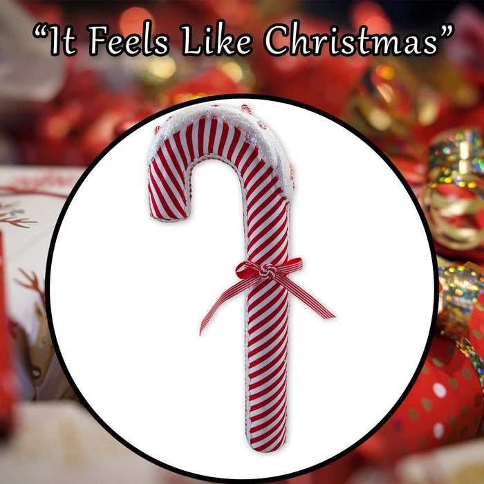 Christmas Candy Cane with Hanging Loop Decoration 56cm x 22cm Red X 1